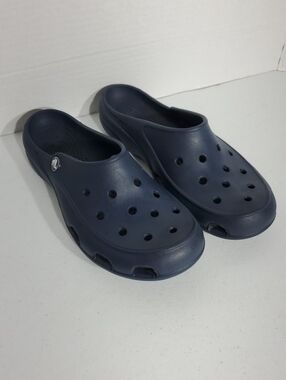 CROCS Sz 8 Freesail Womens Navy Blue Clog Mule